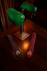 Italian Silk Polka Dot Monogram Ties — Black and Bordeaux